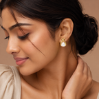 Gold Pearl Stud Earrings