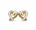 Elegant Heart Design Gold & Crystal Earrings for Women