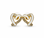 Elegant Heart Design Gold & Crystal Earrings for Women