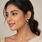Minimal Leaf Enamel Stud Earrings