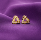 Premium White & Gold Anti-Tarnish Earrings for Women