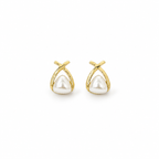 Gold Pearl Stud Earrings
