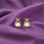 Gold Pearl Stud Earrings
