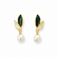 Pearl Leaf Drop Earrings