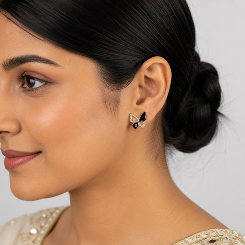 Crystal Butterfly Stud Earrings