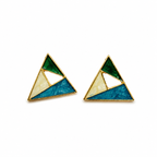 Geometric Enamel Triangle Stud Earrings