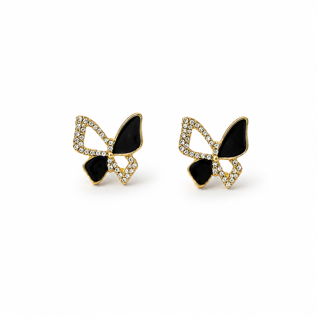 Crystal Butterfly Stud Earrings