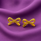 Simple Bow Gold Earrings