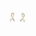 Pearl Ribbon Crystal Earrings